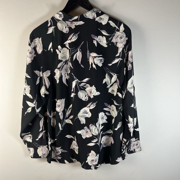 Lauren Ralph Lauren Shirt Womens Plus 2X Black Floral Long Sleeve Button Up NWT - Picture 6 of 9